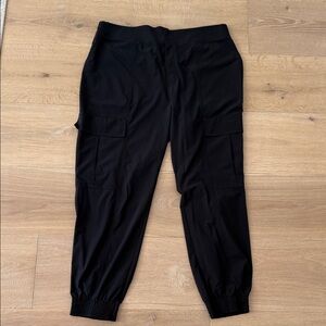 Athleta Black Cargo Jogger Pants with Elastic Cuffs